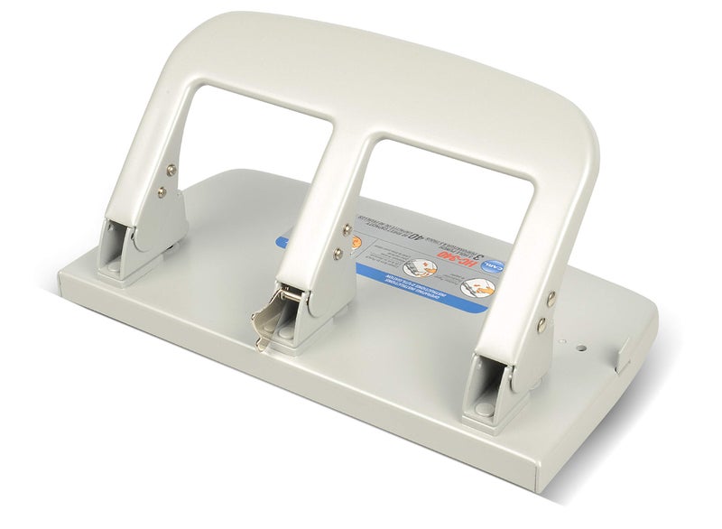 Carl, Medium-Duty 3 Hole Paper Punch, 40 Sheet Punch Capacity, Metallic, Model:HC-340 - Image 1